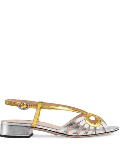 Gucci Metallic Leather Sandals