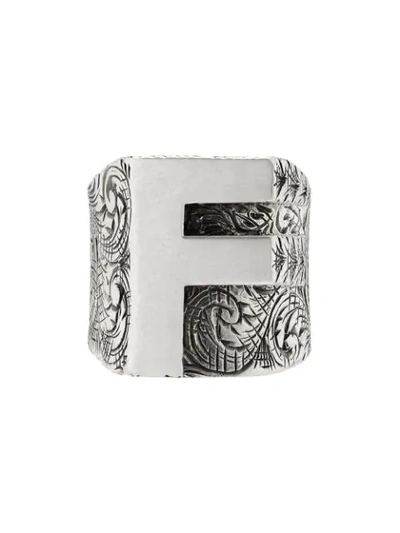 Gucci Letters 'f' Ring In Silver