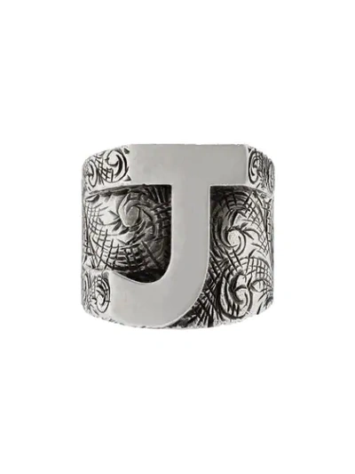 Gucci Letters 'j' Ring In Silver