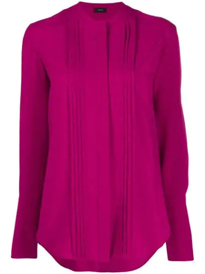 Joseph Long-sleeve Pleated Blouse In Pink
