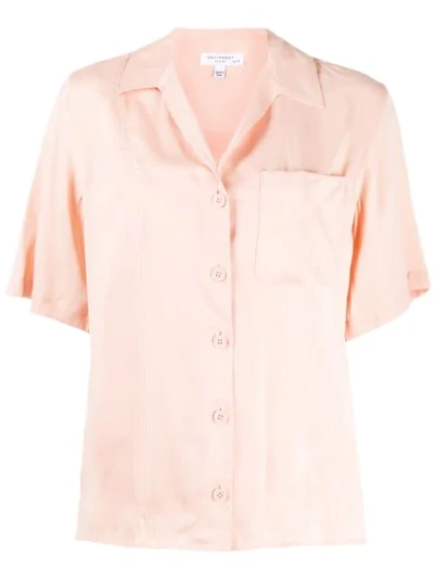 Equipment Short-sleeve Shift Blouse In Pink