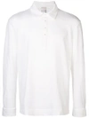 Massimo Alba Fine-knit Long-sleeved Polo Shirt In White
