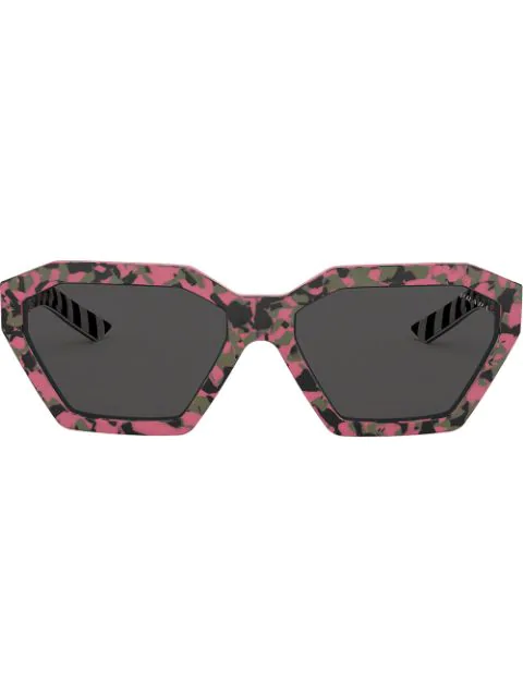 Prada Disguise Geometric Sunglasses In Black | ModeSens