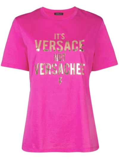Versace Versachee-print T-shirt In Pink