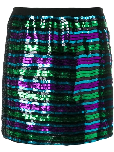 Marc Jacobs The Disco Sequin Stripe Mini Skirt In Multicolor