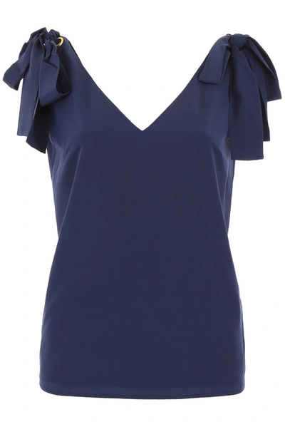 Tory Burch Bow Detail Blouse In Navy