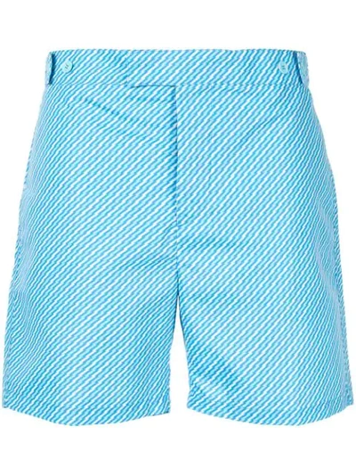 Frescobol Carioca Pepe Slim-fit Mid-length Printed Swim Shorts In Blue