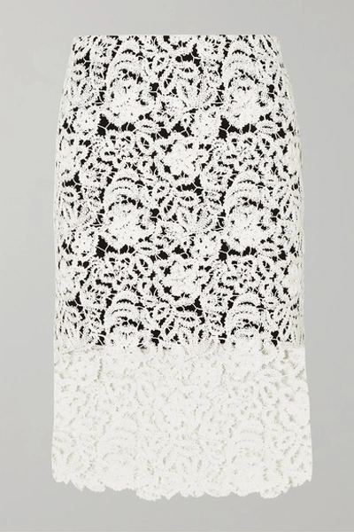 Chloé Crocheted Cotton-blend Lace Skirt In White