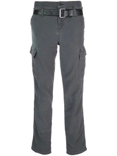 Rta Sallinger Belted Cotton-twill Cargo Pants In Grey