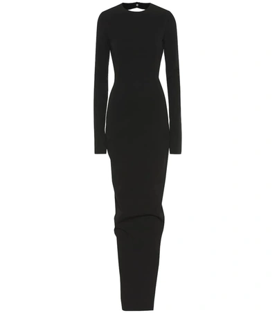 Rick Owens Cotton-blend Maxi Dress In Black