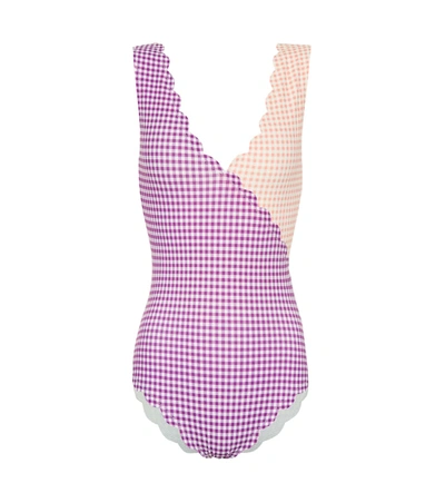 Marysia Canyon Point Gingham Swimsuit In Purple