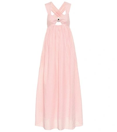 Marysia East Hampton Gingham Cotton Dress In Pink