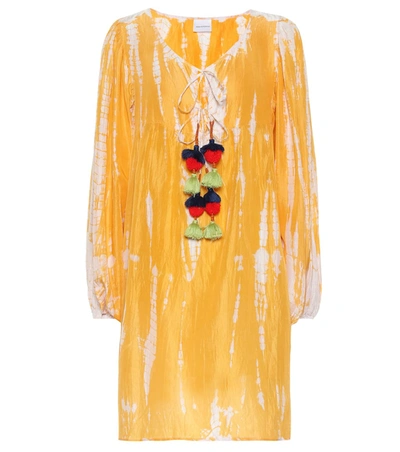 Anna Kosturova Tie-dye Silk Dress In Yellow