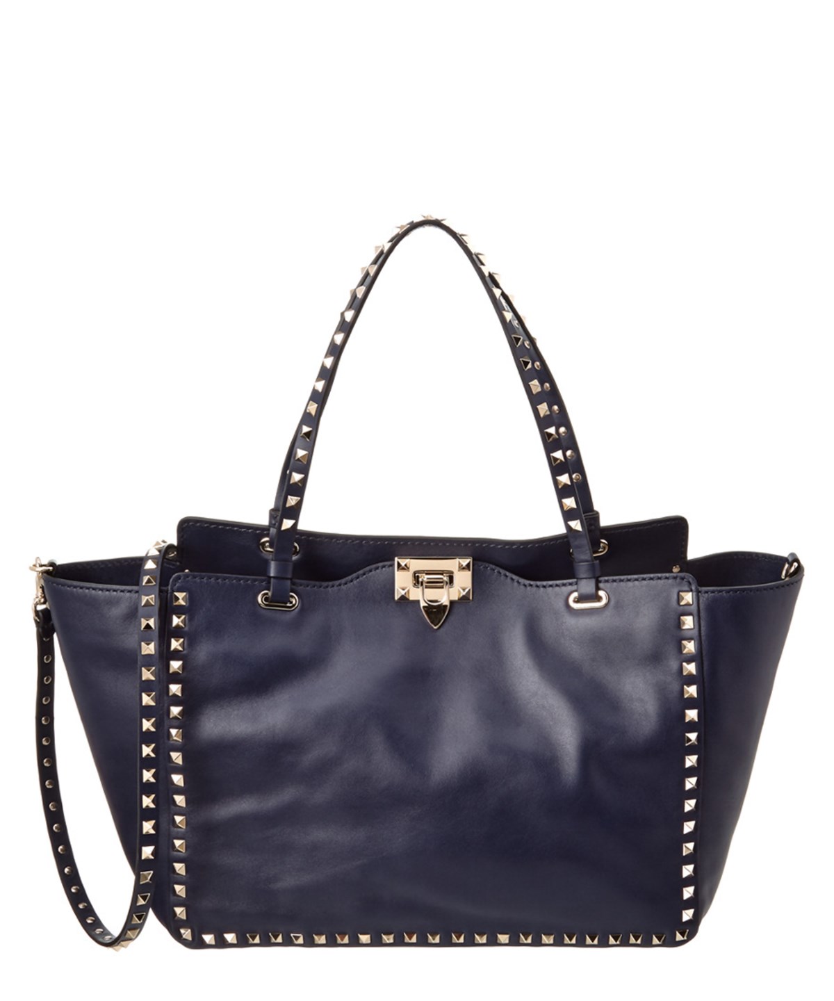 Valentino Garavani Valentino Rockstud Medium Leather Tote' In Blue