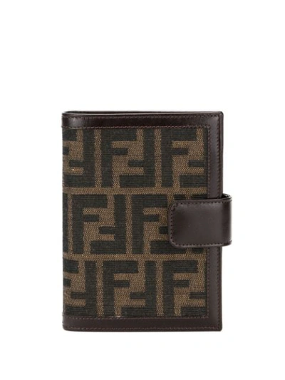 Pre-owned Fendi Logos Note Book Cover In Brown