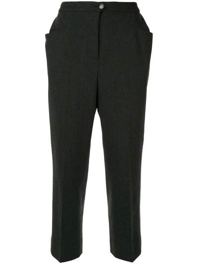 Pre-owned Chanel 1990s Cropped Tailored Trousers In Brown