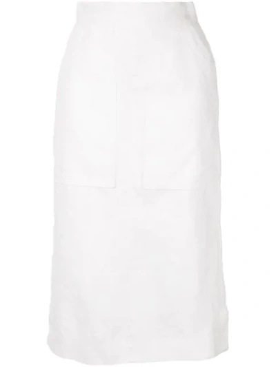 Venroy Pocket Midi Skirt In White