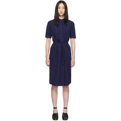 A.p.c. Belted Cléa Dress In Blue