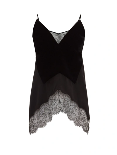 Givenchy Velvet, Crepe And Lace Camisole In Black