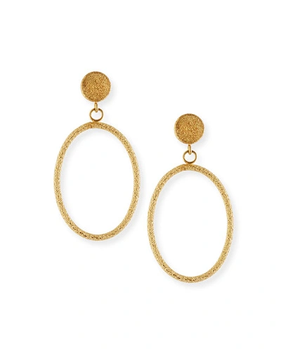Carolina Bucci Florentine 18k Small Oval-drop Earrings In Gold