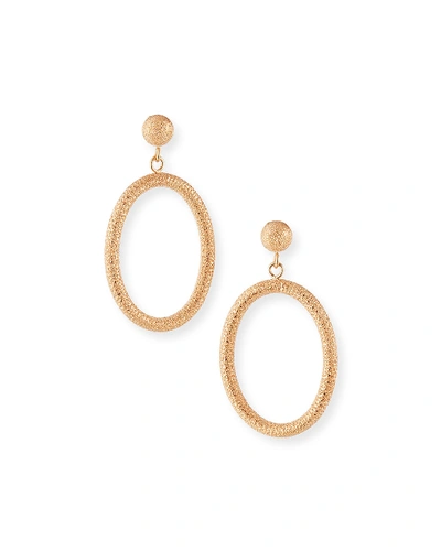 Carolina Bucci 18k Small Oval Gypsy Earrings In Pink Gold