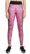 Ultracor Ultra High Python Print Leggings In Neon Pink Patent Nero