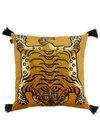 House Of Hackney Saber Large Tasselled Cotton-velvet Cushion In Gold