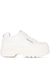 Naked Wolfe White Sporty 70 Platform Leather Sneakers