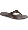 Tory Burch Women's Manon Embossed Leather Flip-flops In Brown