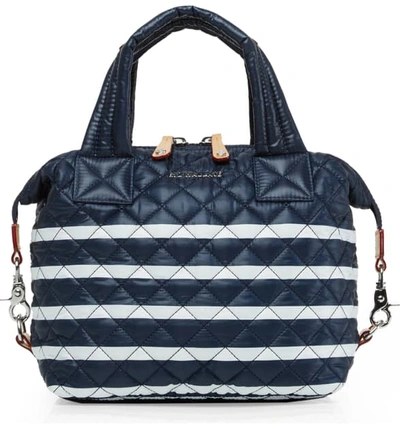 Mz Wallace Striped Small Sutton Bag In Charter Stripe Navy