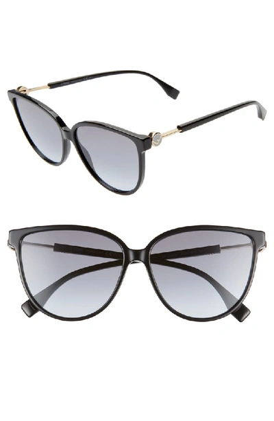 Fendi 59mm Cat Eye Sunglasses - Dark Havana In Black