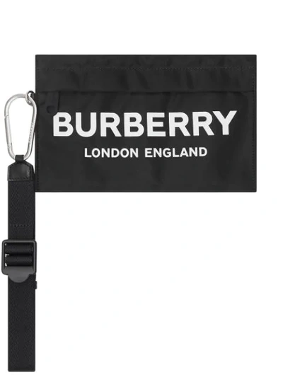 Burberry Pebble Nylon Clutch Bag In Black