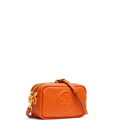 Tory Burch Perry Bombe Leather Crossbody Bag In Orange