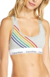 Calvin Klein Modern Cotton Pride Edit Bralette In Grey Heather