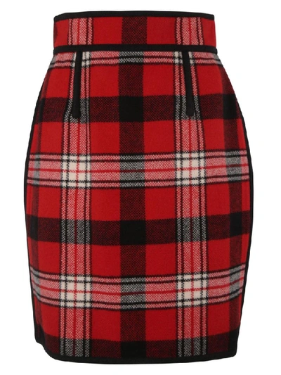 Dsquared2 Patterned Skirt In Red/black