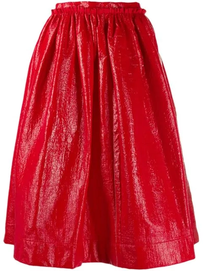 Marni Full Pleated Skirt In Rosso