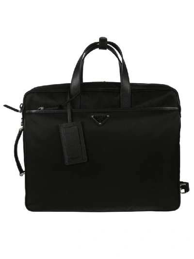 Prada Logo Tote In Black