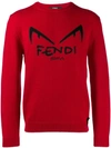 Fendi Diabolic Eyes Jumper In Red