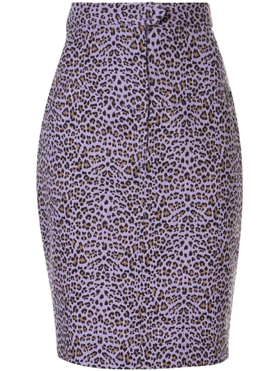 Bambah Leopard Print Skirt In Purple