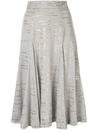 Bambah Marble Knit Skirt In Grey