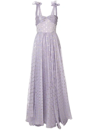 Bambah Eva Polka-dot Gown In Purple