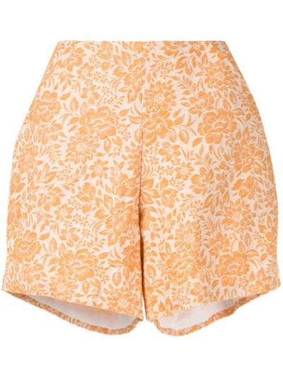 Bambah Floral Cycling Shorts In Orange