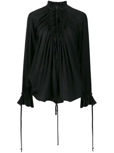 Dsquared2 Ruffle Blouse In Black