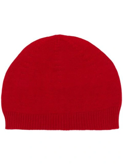 Rick Owens Fein Gestrickte Beanie In Red