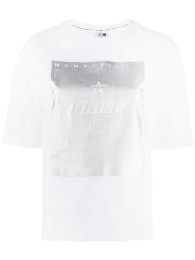 Puma T-shirt Mit Metallic-print - Weiss In White
