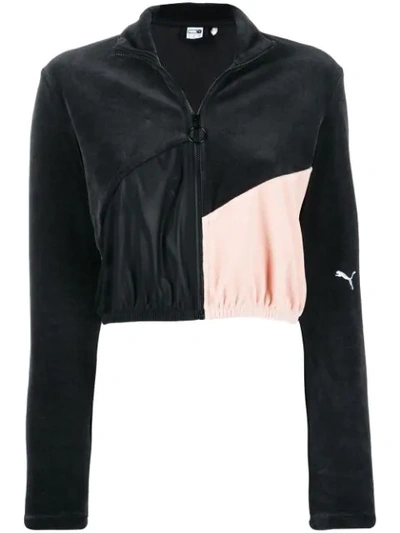 Puma Zip Cropped Sweatshirt - Black