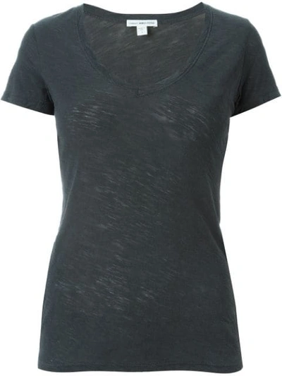 James Perse V-neck T-shirt In Carbon
