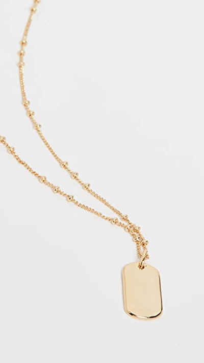 Gorjana Griffin Dog Tag Necklace In Gold