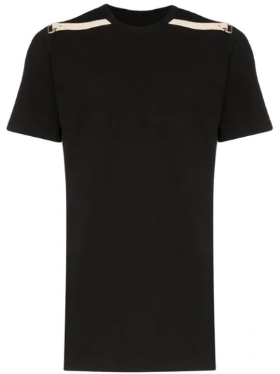 Rick Owens Strap Shoulder Level T-shirt In 0921 Black Natural