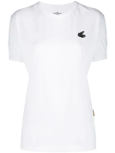 Vivienne Westwood Anglomania Embroidered Logo T In White